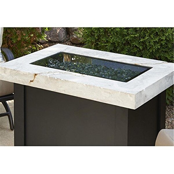 The Outdoor Greatroom Co OutdoorGreatroom Grey Glass Fire Pit Burner Cover 12 x 24 in. 1224-GREY-GLASS-COVER - main